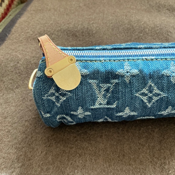 Louis Vuitton Monogram Denim Speedy GM Pochette Case (Cosmetic/Pen Case) RARE - Picture 8 of 12